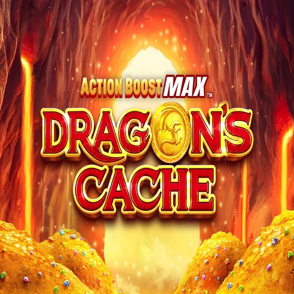 Slots logo of Action Boost Max Dragon's Cache from SpinPlay Games at Qbet Casino