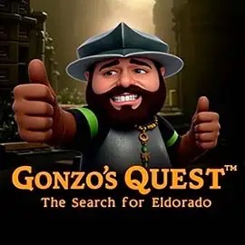 Official Slots logo: Gonzo's Quest by NetEnt at Qbet Casino