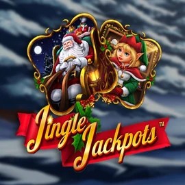 Jingle Jackpots slot logo by Dragon Gaming at Qbet Casino