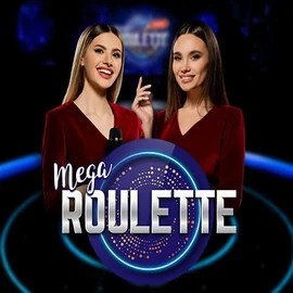 Mega Roulette slot logo by Pragmatic Play at Qbet Casino